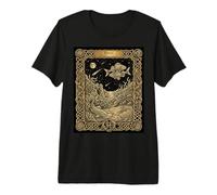 Pesci Zodiaco Oroscopo Tarocchi Stile Carta Maglietta Premium