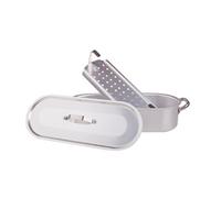 PESCIERA Alluminio cm 60X17X13H GRIGLIA COPERCHIO Professionale Pentole Agnelli