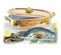 Pesciera Con Coperchio 44x20 in rame massiccio 5 mm con Grata linea Michaels Range rame