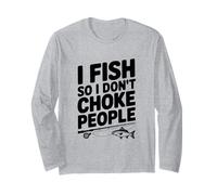 Pesco per Non soffocare Le Persone Umorismo sulla Pesca Maglia a Manica