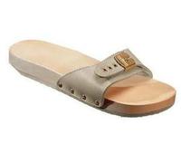 Scholl Pescura Flat Original Zoccolo in Legno Unisex con Tecnologia Scholl Exercise Colore Sabbia Taglia 39
