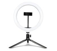 Pesderty 1 PC Luce di Riempimento Circolare A LED con Staffa Triangolare da Tavolo Regolabile USB e Luce Ad di Bellezza Bianca e Nera per la Sala di Trasmissione dal