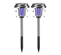 Pesderty 2 Pack Solar Bug Zapper Outdoor Impermeabile Mosquito Zapper LED Lampada Repellente per Zanzare