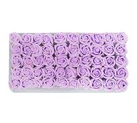 Pesderty 50PZ Floreale Profumato Sapone Bagno Petali Di Fiori Di Rosa Pianta Olio Sapone Rosa Set Da Bagno un Forma Di Petali Di Sapone Regali Di Festa Di Nozze Viola