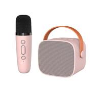 Pesderty Altoparlante Bluetooth con 1 Microfono Wireless Macchina per Karaoke Lettore Musicale per Adulti e Bambini Subwoofer Rosa Resistente