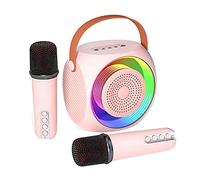 Pesderty Altoparlante Bluetooth Portatile per Karaoke con 2 Microfoni, Adatto per Regali di Compleanno, Feste nel Casa