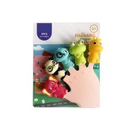 Pesderty da Dito per Bambini e Neonati 5 Animali da Fattoria Giocattoli da Bagno nel PVC Burattini Un Mano Set di Bambole Giocattoli Educativi Precoci (B)