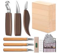 Pesderty Kit da Intaglio per Principianti Strumento per Intagliare il Legno con Coltello da Intaglio Blocchi e In Tiglio