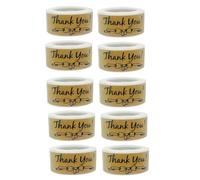 Pesderty Set di di Ringraziamento da 1200 Pezzi, Rotolo di Etichette Adesive di Ringraziamento Grazie per Buste Negozio al Dettaglio Carta Kraft 75X25 mm