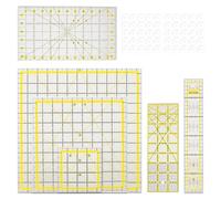 Pesderty Set di Righelli per Quilting In Acrilico con Linee di Griglia Bicolore, Modelli di Righello Quadrato con Segni Trasparenti per Cucire e Disegnare Durevoli