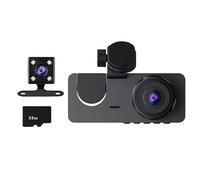 Pesderty Set di Telecamere per Auto 4 Pezzi per Anteriore e Posteriore con Registrazione Interna 3 Lenti, Registratore per Auto DVR con Connessione Wireless.