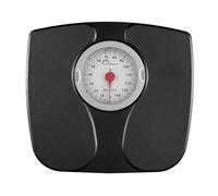 LITTLE BALANCE 8727 Confort 150, Bilancia pesapersone meccanica, Bilancia con schermo XL, Forma compatta, 150 kg, Nero
