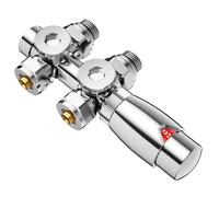 PESENXAN Set multiblocco per radiatori, rubinetto di collegamento con termostato, blocco rubinetto, valvola angolare e passante, 50 mm, valvola per radiatore per termosifoni da bagno, accessori per
