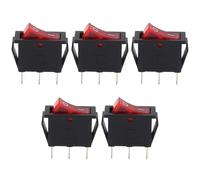 Pesfehhy 5 pezzi AC 16A / 250V 20A / 125V Rosso Illuminato Luce On Off SPST barca interruttore a bilanciere