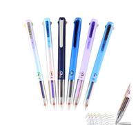 Peshoriadm - 6 penne multicolori, 3 in 1 18 colori, penne retrattili con inchiostro gel da 0,5 mm, scrittura fluida per lavoro, ufficio, scuola, prendere appunti, scrivere e scarabocchiare (6 pezzi)