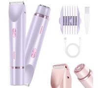 Peshoriadm Shaver, Peshoriadm Comfort 2 in 1 Electric Lady Shaver, Dual Head Bikini Trimmer for Women, IPX7 Waterproof Wet and Dry for Underarms, Legs, Face, Arm (Purple)