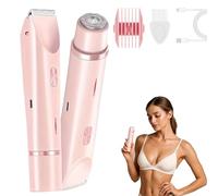 Peshoriadm Shaver, Peshoriadm Comfort 2 in 1 Electric Lady Shaver, Dual Head Bikini Trimmer, Ipx7 Waterproof Wet and Dry Electric Razors for Underarms, Legs, Face, Arm (Pink)