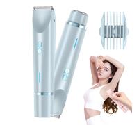 Peshoriadm Shaver, Peshoriadm Comfort 2 in 1 Electric Lady Shaver, Dual Head Bikini Trimmer, Ipx7 Waterproof Wet and Dry Use for Face, Body, Intimate Areas (Blue)