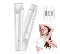 Peshoriadm Shaver, Peshoriadm Comfort 2 in 1 Electric Lady Shaver, Dual Head Bikini Trimmer, Ipx7 Waterproof Wet and Dry Use for Face, Body, Intimate Areas (White)