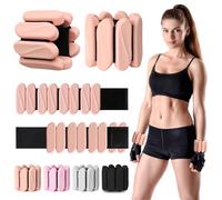 Pesi da polso, confezione da 2 pesi da polso e caviglia, per donne e uomini, regolabili, per braccia e gambe, braccialetti ponderati in silicone per passeggiate, yoga, pilates, corsa, danza, palestra