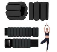 Pesi da polso e caviglia indossabili da 2 libbre, braccialetti da polso in silicone per donne e uomini, pesi di resistenza per esercizi, jogging, yoga, palestra, allenamento della forza (Nero)