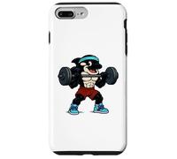 Pesi di sollevamento balena orca stile anni '90 Custodia per iPhone 7 Plus/8 Plus