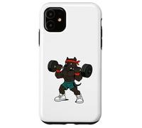 Pesi di sollevamento del cane Pitbull stile anni '90 Custodia per iPhone 11