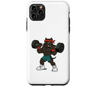 Pesi di sollevamento del cane Pitbull stile anni '90 Custodia per iPhone 11 Pro Max