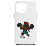 Pesi di sollevamento del cane Pitbull stile anni '90 Custodia per iPhone 13 Pro Max
