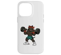 Pesi di sollevamento del cane Pitbull stile anni '90 Custodia per iPhone 14 Pro Max