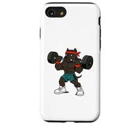 Pesi di sollevamento del cane Pitbull stile anni '90 Custodia per iPhone SE (2020) / 7/8