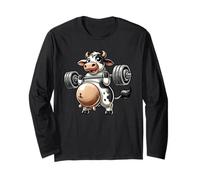 Pesi di sollevamento della mucca forte animale del fumetto Maglia a Manica