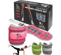 Pesi per caviglie/polso (1 paio) per donne, uomini e bambini - Peso completamente regolabile per le braccia - Ideale per camminare, correre, ginnastica - di Nordic Lifting™ - (Rosa, 2 libbra)