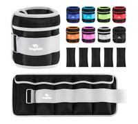 Pesi per Caviglie Regolabili, Polsiere Pesi 0,75 kg x 2 Coppia con Peso Rimovibile per Jogging, Ginnastica, Aerobica, Terapia Fisica, Allenamento di Resistenza|Ogni 0,15-0,75 KG, Totale 1,5KG, Grigio