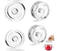 Pesi per fermentazione, 4 pesi in vetro fermentazione, pesi in vetro con diametro di 7 cm, pesi fermentazione con manico, pesi in vetro per fermentazione con apertura larga, per conservare le verdure