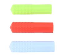 Pesi per matite Silicone Impugnatura comoda Aiuto per la scrittura a mano per bambini 3 colori 3 pezzi Verde Rosso Blu 6,5x1,5 cm