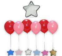 Pesi per palloncini a forma di stella, in plastica, per elio e palloncini in alluminio, per compleanni, feste di nozze (argento, confezione da 5)