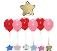 Pesi per palloncini a forma di stella, in plastica, per elio e palloncini in alluminio, per compleanni, feste di nozze (oro, confezione da 50)