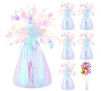 Pesi per Palloncini ad Elio Pesetti per Palloncini Colorato 6Pz Cono di Peso per Palloncino in Lamina con Frange Pesanti Ciondolo a Gravità con Palloncino per Matrimoni Compleanni Feste