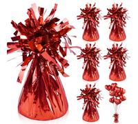 Pesi per Palloncini ad Elio Pesetti per Palloncini Rosso 6Pz Cono di Peso per Palloncino in Lamina con Frange Pesanti Ciondolo a Gravità con Palloncino per Matrimoni Compleanni Feste