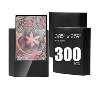 PESLNG Bustine Carte, Buste Protettive Magic, Bustine Trasparenti Carte 66x91mm, Proteggi Carte Compatibile con Magic (Nero Trasparente (300pz), 66x91mm)