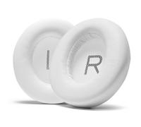 PESLNG Cuscinetti auricolari sostitutivi in pelle PU professionale Compatibile con Anker Soundcore Space Q45, realizzati con schiuma memory di alta qualità (Pelle proteica - Bianca)