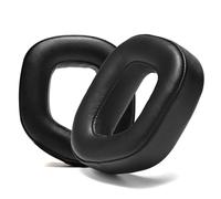 PESLNG Cuscinetti di ricambio professionali in pelle PU per Corsair HS80 MAX/HS80 RGB USB Wired/HS 80 RGB Wireless, utilizza memory foam di alta qualità (pelle bianca nera)