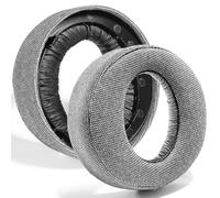 PESLNG Cuscini di ricambio in ecopelle professionale per Sony PS5 Pulse 3D, Utilizza schiuma memory di alta qualità per maggiore comfort e durata. (Tessuto di lino-Grigio)