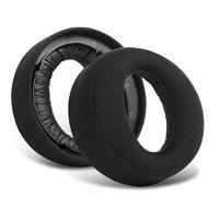PESLNG Cuscini di ricambio in ecopelle professionale per Sony PS5 Pulse 3D, Utilizza schiuma memory di alta qualità per maggiore comfort e durata. (Tessuto a rete da calcio-Nero)