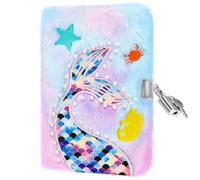 PESLNG Diario Segreto Bambina - Diario con Lucchetto, Ideale per la Scuola e Come Regalo per il Ritorno a Scuola e Occasioni Speciali (Sirena perlata, colore scuro, Multi)