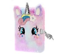 PESLNG Diario Segreto Bambina - Diario con Lucchetto, Ideale per la Scuola e Come Regalo per il Ritorno a Scuola e Occasioni Speciali (Unicorno con grandi occhi, colore scuro, Multi)