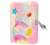 PESLNG Diario Segreto Bambina - Diario con Lucchetto, Ideale per la Scuola e Come Regalo per il Ritorno a Scuola e Occasioni Speciali (Sirena perlata, colore chiaro, Multi)