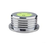 Peso della piastra per stabilizzatore con livella a bolla, peso di precisione da 266 g, per ridurre le vibrazioni, mandrino da 7 mm, scala stroboscopica 33/45 giri/min, nero (argento 50 hz)
