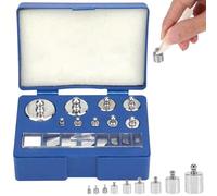 Peso di calibrazione, 17 pesi di calibrazione di precisione, set di pesi di calibrazione in acciaio inox, set di pesi di calibrazione per laboratori digitali, 1 g, 2 g, 5 g, 10 g, 20 g, set di peso
